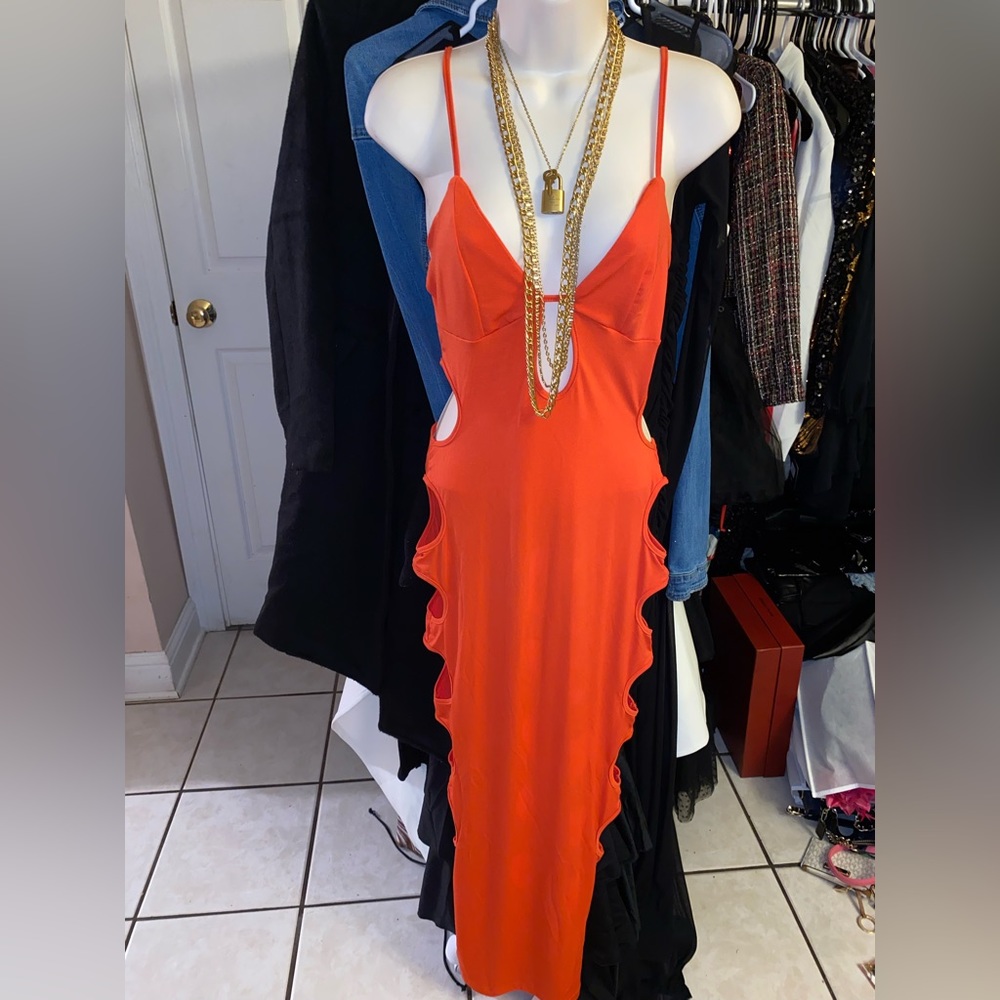 Sexy long cutout dress